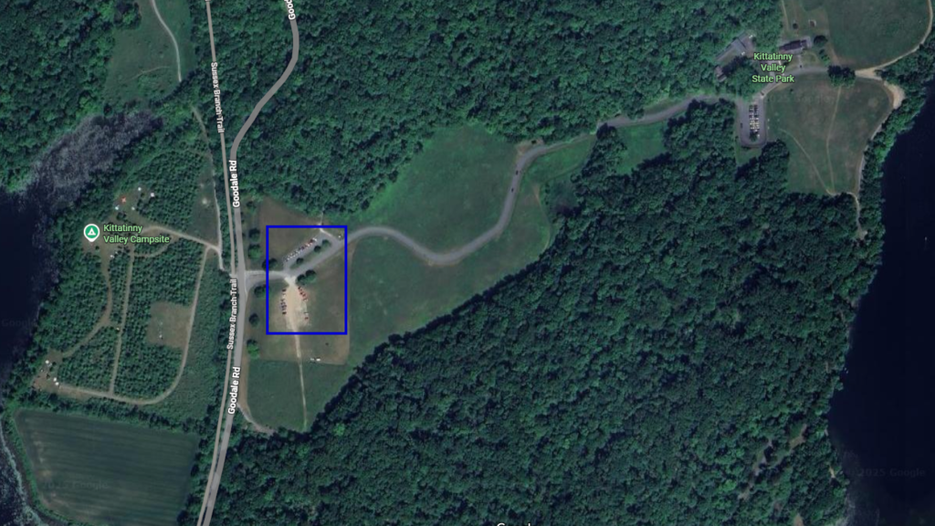 The club run starts in the front parking area